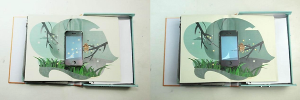 When you blow away the fireflies in the screen, it will fly into the paper "forest" outside the screen. 